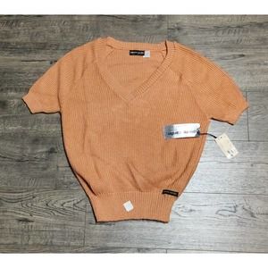 New NWT Vintage 80s Pierre Cardin Short Sleeve Knit Top Sweater Womens Medium M